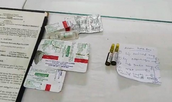 Patient Party alleged Expired Medicine provided by Pharm in Bishalgarh Hospital area