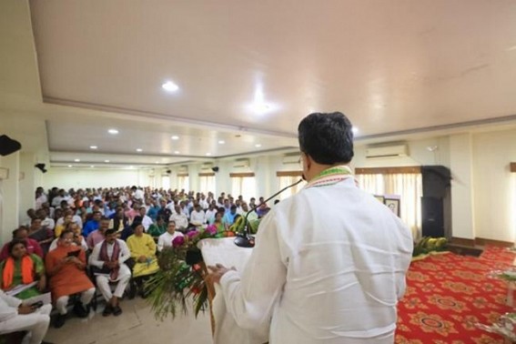 Lok Sabha 2024 : CM Dr Manik Saha attends meeting with party workers for West Tripura constituency Poll