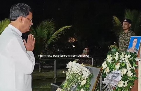 Governor, CM paid tribute to martyr Subhankar Bhowmik at Agartala MBB Airport
