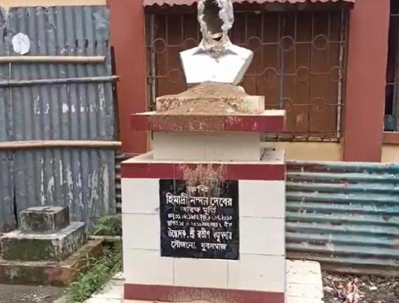 Poet Himadri Nandan Deb’s statue Vandalized by miscreants in Kailashahar