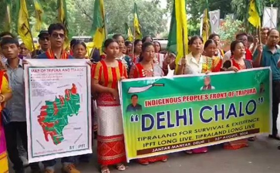 IPFT observed Statehood Demand Day ; Protested at Jantar Mantar seeking Tipraland