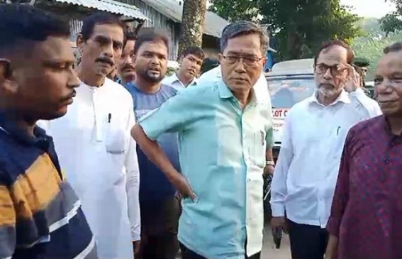 Opposition Leader Jiten Chowdhury visits Jirania Poitrabari
