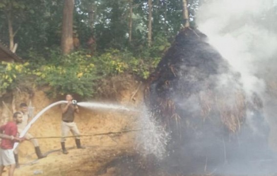 Fire accident triggered tension in DM Colony, Teliamura