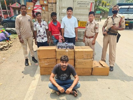 Contraband items worth 15 Lakh seized on way to Tripura : Driver Arrested