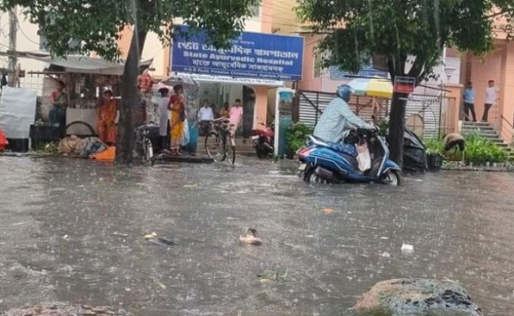 Water-Logging problems remained a critical issue for Agartala citizens : People forced to walk through overflowing drains, garbage mixed with rain water