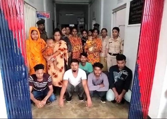 Dozens of illegally entered Bangladeshis arrested in 1 week : Agartala Railway Police Arrested 39 Bangladeshi last month along with 5 children : 5 Human Traffickers were also arrested