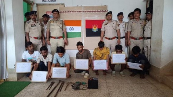 Agartala Police Arrested 7 Thieves’ Gang ; Recovered Sharp Weapons, and various Stolen Items