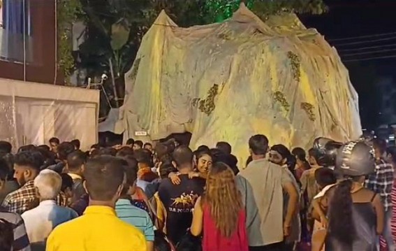 Public rushed to Ganesh Puja pandal in Agartala to watch Tantrik & Ghost-theme