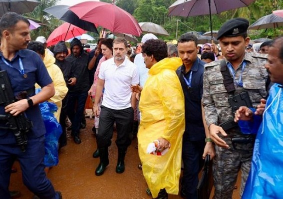 Rahul Gandhi visits Kerala amid death toll surpassed 250 ; demands ‘mapping of landslide-prone areas’ in the ecologically fragile region