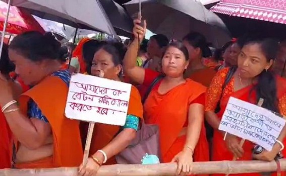 ASHA, Anganwadi Workers protested in Tripura as they remain demanding pay-raise, regularization, pension