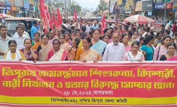 CPI-M protested against increasing Crime against Women in Tripura