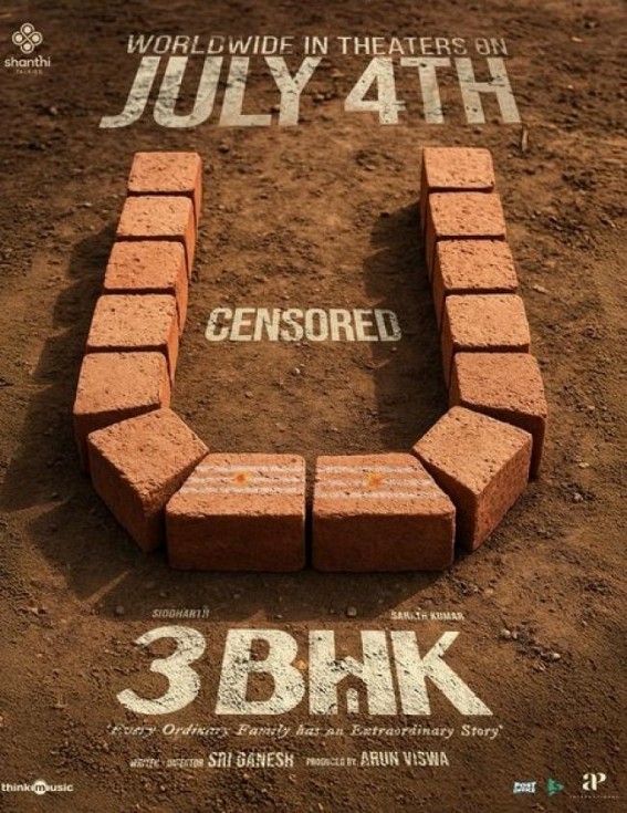 Censor Board clears Siddharth's gripping family drama '3BHK' for release