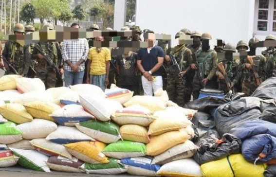 Two persons arrested with Ganja in an Assam Rifles conducted Operation