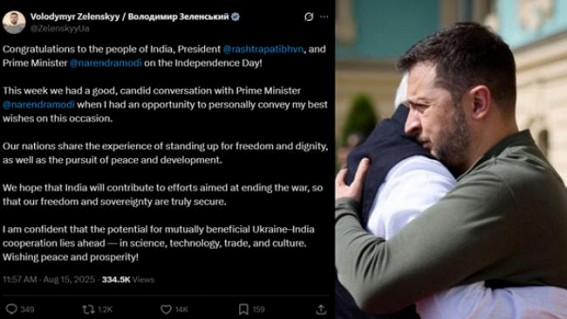 Ukraine President Greeted India on Independence Day