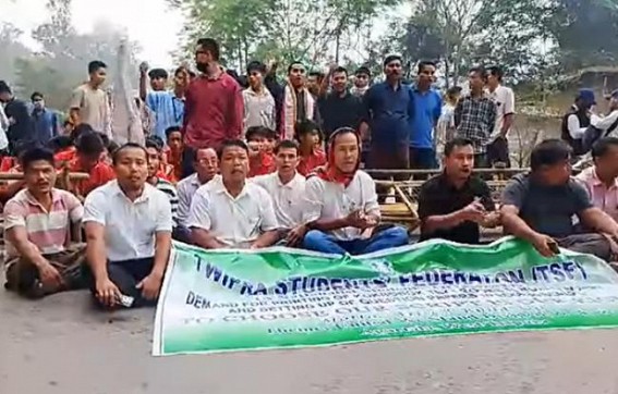 Tipra Motha backed Wing again started National Highway Blockade from 6 AM