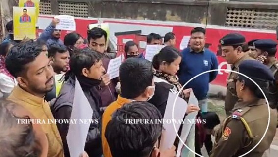 Upsetting scene : Unemployed Job Aspirant Touched Police Feet before arrests