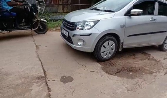 Newly Constructed Road from Durganagar to Lalchhara in Shambles