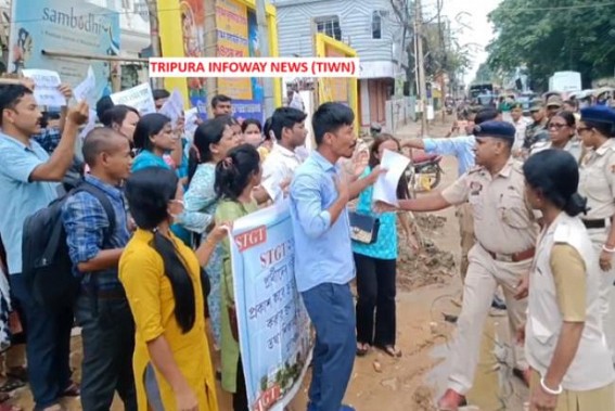 Protest erupted in Tripura as the government is planning new Recruitment without publishing 2022-STGT Results