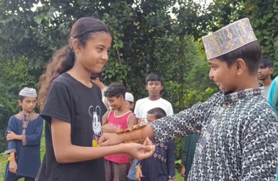 Tradition Maintained : Rakhi-Bandhan festival celebrated by Hindu and Muslim Kids at West Noabadi