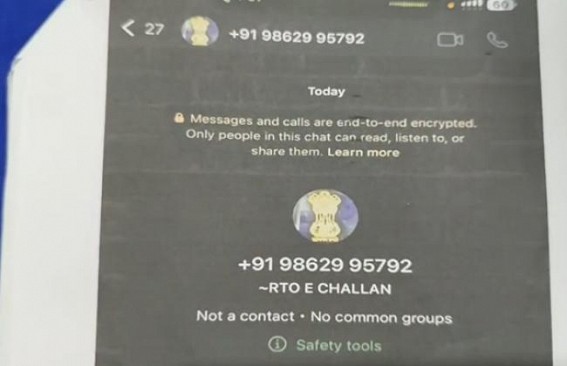 WhatsApp Scam Alert: Bishalgarh Man Loses Money After Clicking on Suspicious RTO Traffic Challan Link