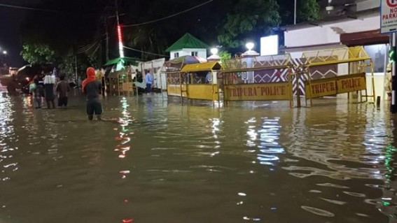 Water-Logging hits across Agartala following Heavy Rains : CM's residence remains under knee-level water
