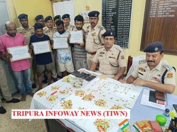 East Agartala Police Crack Down on Brown Sugar Trafficking, 4 Youths Arrested