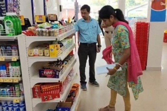 Enforcement Department Raids Smart Point in Bishalgarh, Seizes Expired Food Items 