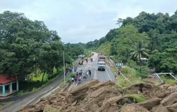 Landslide Blocks National Highway in Kumaraghat 