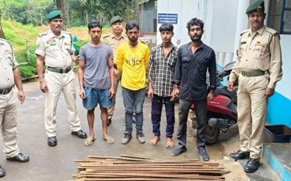 Amtali PS Police Detained Four Suspected Thieves in connection with Iron Rods Stealing 