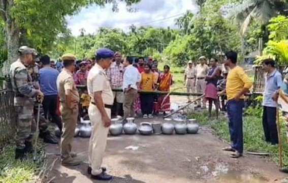 Water Crisis Hits Tripura Villages, Residents Block Road