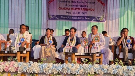 Foundation stone laid for 500 seated community hall costing Rs. 4 crores in Paharpur. TIWN Pic Feb 16