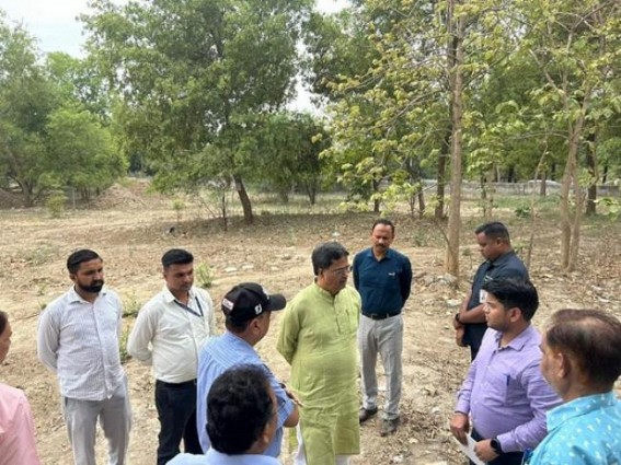 CM Manik Saha inspected the allotted land for Tripura Bhavan in Delhi’s Dwarka on Saturday
