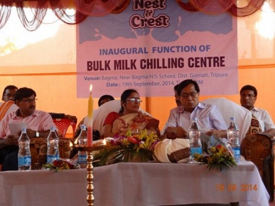 Jiten Chaudhury inaugurates Bulk Milk Chilling Center at Bagma