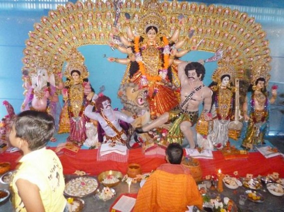 Kamalpur : Durga Puja being celebrated with pomp & gaiety