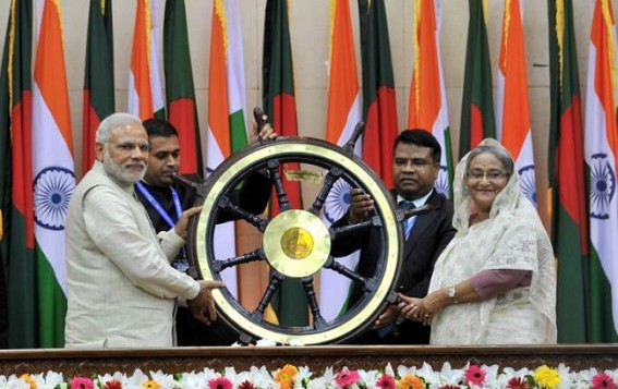 Bangladesh-India bilateral 14 MoUs, 22 instruments signed during Modiâ€™s 1st day Dhaka visit : MoU on leasing of International Internet Bandwidth at Tripura's AKHAURA is VITAL