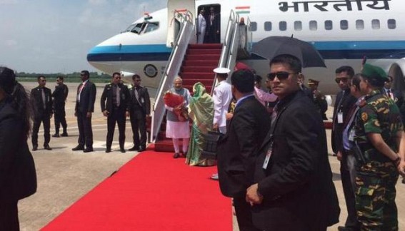 Modi arrives in Bangladesh :  Kolkata-Dhaka-Agartala, Dhaka-Shillong-Guwahati  bus service to be flagged off on saturday
