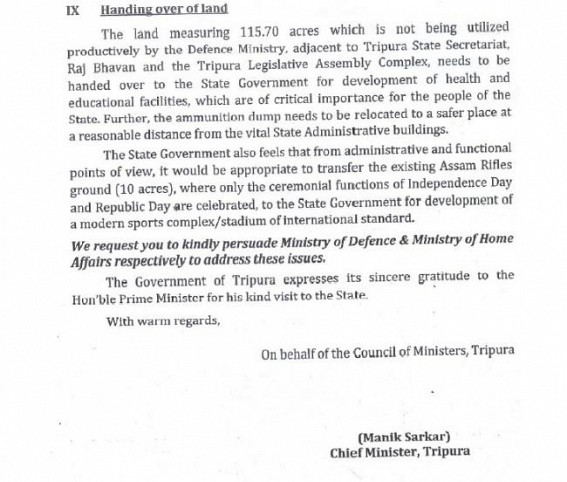 Manik's eye on Assam Rifles Defence Land for new Stadium; Tripura needs more stadiums or more hospitals ?