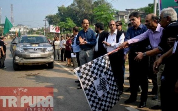 BBIN car rally leaves Agartala for Chittagong