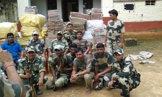 BSF seize 45 bottles of illegal foreign liquor, 13 gas cylinders