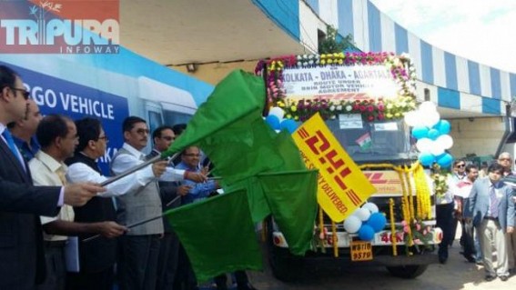 Trial run of Kolkata-Dhaka-Agartala cargo vehicle flagged off Trial run of Kolkata-Dhaka-Agartala cargo vehicle flagged off