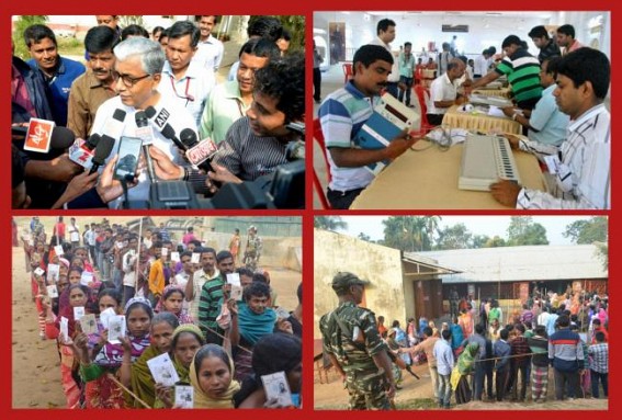 Polling in Tripura urban bodies election ends, 88.24% voter turnouts, SEC Secretary talks to TIWN : faulty EVMs, CPI-M booth riggings mars election in Tripura
