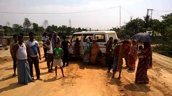 NFR Rail line extension work causing havoc in rural Tripura; work deprived farmers, villagers block road