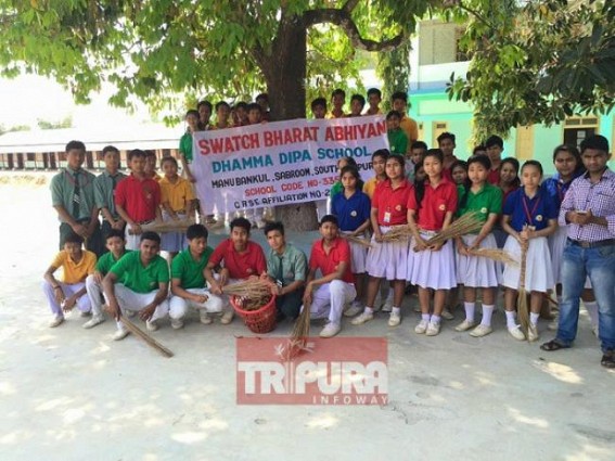 Students participated in Swachh Bharat Mission at South Tripura