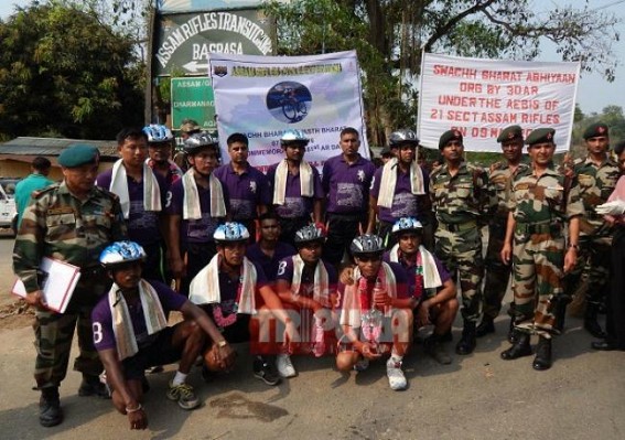 Assam Rifles cycle rally reaches Dharmanagar 