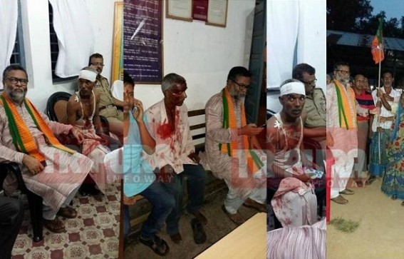 CPI-M cadres brutally attack BJP Vice-President Subal Bhowmik on Thrusday night at Amzadnagar, Belonia : 3 BJP workers seriously injured, 10 wounded and one sent to G B Hospital : BJP President Biplab Deb talks to DGP