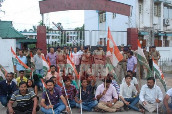 Congress stages dharna against Police 'failure' to stop atrocities against women in Tripura