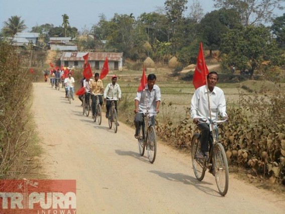 CPM held 17 km bicycle rally at Kalyanpur ADC area 