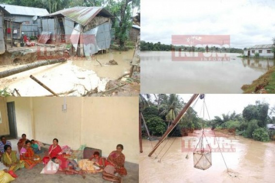 Tripura is flooding, one died : Howrah erosion damaged river bank houses : Govt launched â€˜Hungryâ€™ relief camp  