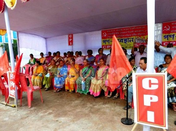 CPI held protest, accuses BJP for spreading violence