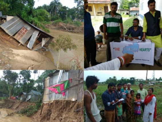 Flood rattles Tripura : Youths motivate state on Independence Day, stand beside flood victims